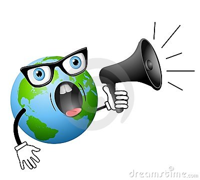 Earth with Megaphone 