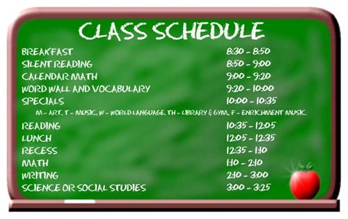 class schedule 